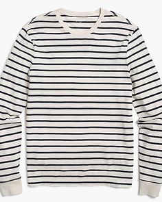 Long Sleeve Tee Outfit, J Crew Style, Long Sleeve Striped Top, Long Sleeve Jersey, J Crew Factory, Jersey Tee, Striped Tee, Striped Long Sleeve, Casual T Shirts