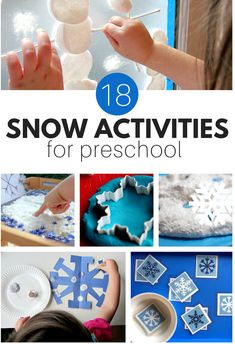 snow activities for preschool and toddlers to do with the snowflakes on them