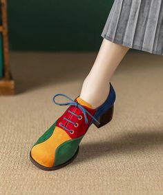 Comfy Splicing Lace Up Chunky Heels Loafers Yellow SuedeMade of:-Suede Upper.-OX Tendon sole- cushioned insole.1.96"/5cm Chunky Heel Lace Up Chunky Heels, Cotton Dress Summer, Printed Cotton Dress, Comfy Shoes, Heeled Loafers, Boho Chic Fashion, Chunky Heel, Ox, Signature Style