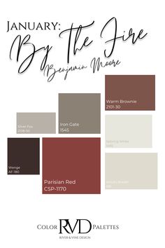 the color scheme for january's behreann brown palettes is shown