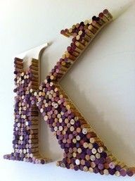 the letter k is made out of wine corks