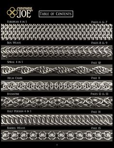 In this Complete Chainmail Tutorial Collection book, you will be able to learn 20 of the most popular Chainmail weaves. Every individual tutorial picture was made with High Definition 3D graphics to make help make them as clear to visualize as possible. This book is built to last as you learn, every page is heavy gloss cardstock, so it will survive when you knock your coffee all over it!List of Weaves in Tutorial Book: European 4 in 1 Box WeaveSpiral 4 in 1Helm ChainByzantineHalf Persian 4 in 1Barrel WeaveKing's Mail(European 8 in 2)JPL(Jens Pind Linkage)Sweet PeaVipera BerusKinged Vipera BerusFull Persian 6 in 1Round MailDragonscaleElf WeaveOrc WeaveDragonbackCeltic VisionsCandy Cane Chainmail Diy, Chainmail Tutorial, Chainmaille Jewelry Patterns, Chain Maille Patterns, Chainmail Patterns, Chainmaille Tutorial, Jump Ring Jewelry, Chainmail Jewelry, Chain Maille Jewelry