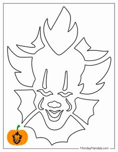 the face of a clown with an orange pumpkin