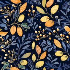 Pippa Floral Wallpaper - Painted Paper Mediterranean Landscaping, Pattern Repeat, Whimsical Illustration, Art Deco Era, Painted Paper, Floral Botanical, Black Wallpaper