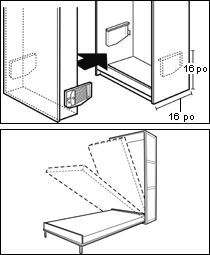 three different views of an open refrigerator with its door opened and the bottom half closed