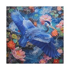 Adorn your walls with this vibrant blue heron print. This stunning aesthetic abstract art print with a kaleidoscope of colors burst forth. Printed on a premium canvas wrap, the artwork transcends photorealism, creating a boho masterpiece that complements any home decor. Great for bedroom decor, nursery decor, living rooms, family rooms, or the office! Perfect gift for bird lovers on Mother's Day, Christmas, Birthdays, Anniversaries or just because. Available in multiple sizes (all 1.25" depth), Aesthetic Abstract Art, Stunning Aesthetic, Floral Rainbow, Rainbow Boho, Colorful Home Decor, Boho Aesthetic, Colorful Home, Photorealism, Abstract Art Print