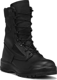 PRICES MAY VARY. 8-INCH (STANDARD MILITARY HEIGHT) POLISHABLE BLACK TACTICAL BOOTS designed for wear by military, police,EMS, private security, corrections, or militia personnel DURABLE CATTLEHIDE LEATHER BOOTS with highly breathable abrasion-resistant 1000 denier Cordura nylon fabric keep your feet cool in hot weather 100% RUBBER VIBRAM SIERRA OUTSOLE with medium tread and multidirectional lugs provides all-terrain tactical traction HIGHLY CUSHIONED POLYURETHANE MIDSOLE absorbs impact shocks as Belleville Boots, Combat Boots Men, Tactical Shoes, Boot Fashion, Weather Boots, Black Combat Boots, Work Boots Men, Tactical Boots, Boot Style