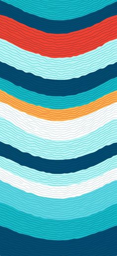 Modern and minimalistic, this wallpaper offers a sleek, undulating design of cool blues and a pop of warm coral Mobile Phone Background, Boho Waves, Phone Background Wallpaper, Wave Beach, Beach Blue, Clean Aesthetic, Phone Background, Blue Waves