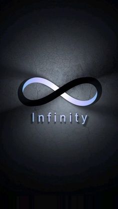 an infinitely logo with the word,'infinity'in blue and white on a black background