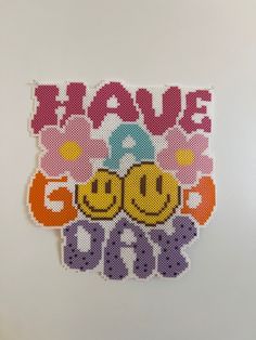 a cross stitch sticker with the words have a good day on it