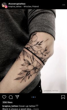 a person with a flower tattoo on their arm