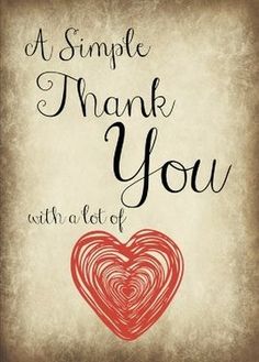 a simple thank you with a lot of hearts