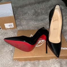 Worn Once. They Are Practically Brand New. I Inserted Padding Inside And Platform So Red Bottom Would Not Get Damaged. Also Elastic Inside That Can Be Removed Because I Was In Between 7 And 7.5 Christian Louboutin Red Bottoms