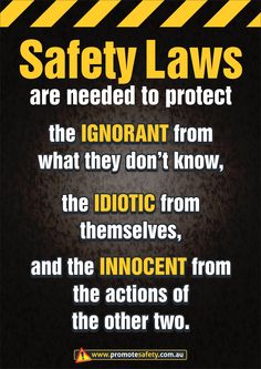 safety laws are needed to protect the important from what they don't know