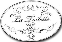 the label for la toilette is shown in black and white, with ornate designs on it