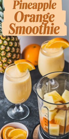 pineapple orange smoothie recipe in a blender