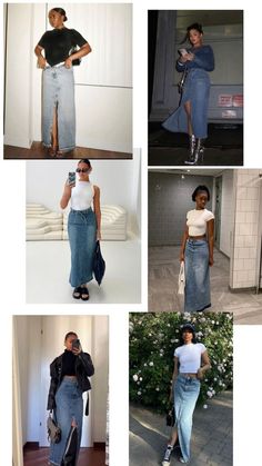 Outfit idea Skirt Outfits Aesthetic, Casual Chic Outfits, Denim Skirt Outfits, Effortlessly Chic Outfits, Everyday Fashion Outfits, Looks Street Style, Classy Casual Outfits