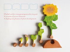 a brochure with sunflowers and wooden spoons in the shape of music notes