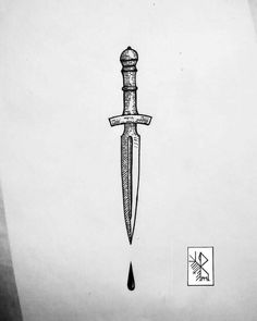 Dagger Drawing, Herren Hand Tattoos, Simple Knife, Knife Tattoo, Handpoke Tattoo, Inspiration Tattoos, Dagger Tattoo, Tattoo Outline, Tattoo Design Drawings