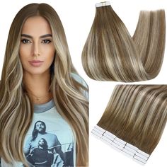 PRICES MAY VARY. 【High-quality Material】We use high-quality for a natural and seamless blend, 100% Remy human hair in our tape in hair extensions, ensuring a natural and comfortable look. 【Natural Look】Our tape in hair extensions human hair blend seamlessly with your natural hair, giving you a natural and beautiful look. 【Long-lasting】With proper care, our tape in extensions human hair can last up to 6-8 weeks, providing you with long-lasting results. 【Comfortable】Our human hair tape in extensions are lightweight and comfortable, making them easy to wear for extended periods of time. 【Easy to Install】The invisible tape in hair extensions human hair can be easily installed by a professional hair stylist or yourself, reducing the time and effort needed for installation. 【Full Body】Our tape i 22 Inch Hair Extensions, Glue In Hair Extensions, Balayage Extensions, Hair Extension Lengths, Natural Human Hair Extensions, Blonde Extensions, Tape Ins, Types Of Hair Extensions, Blonde Hair Extensions