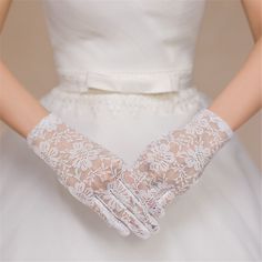 Pageant Costumes, White Lace Shorts, Formal Gloves, White Bridal, Cheap Wedding