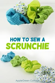 Sew A Scrunchie, Syprosjekter For Nybegynnere, Accessories To Sew, Quick Sewing Projects, Free Sewing Projects, Sewing Projects Free