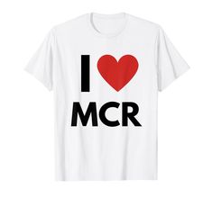 PRICES MAY VARY. I Love MCR tee for United Kingdom residents who appreciate Manchester Great gift for family members who live in Europe and particularly Great Britain Lightweight, Classic fit, Double-needle sleeve and bottom hem I Love Mcr, Red Tshirt, Branded T Shirts, Manchester, Gifts For Family, Top Styles, Fashion Branding, First Love, T Shirt