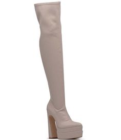 From D'Amelio Footwear&#x2C; the Mistti Over The Knee Platform Boots feature:Stretch synthetic upperInside zipper closureSynthetic liningSynthetic outsoleApprox. 24" boot shaft heightApprox. 16.8" boot shaft circumferenceApprox. 2.17" platform heightApprox. 4.33" heel heightImported. Platform Slides, Dillard's, Platform Boots, Over The Knee, Shoe Brands, The Knee, Heel Height, Pumps, Zipper