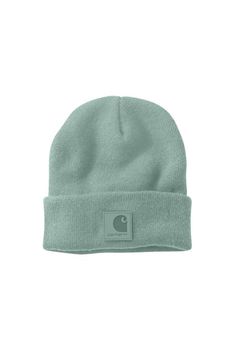 Fall is on the horizon so be sure you are fall ready with one of our Carhartt Knit Cuff Beanies in Patina. Features of this beanie include: a basic blue color, knit construction, and cuffed hem with logo patch. You cannot go wrong with this beanie; it is a staple piece to add to any wardrobe!Features:Carhartt Style: 101070-GH5-PATINAColor: Patina Blue100% AcrylicUnisex hats, beaniesRibbed knit fabricCuffed hem with Carhartt branded patchOne size fit mostImportedHand wash cold Carhart Hats, Carhart Beanie, Mens Knit Beanie, Carhartt Hat, Brown Beanie, Carhartt Style, Carhartt Beanie, Mens Knit, Cute Beanies