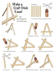 the instructions to make a craft stick easel