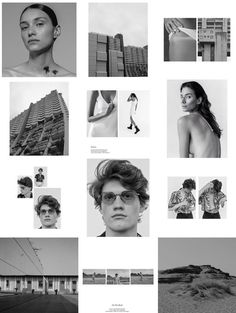 black and white photo collage with multiple images