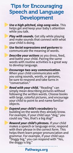 an info sheet describing the benefits of speech and language development