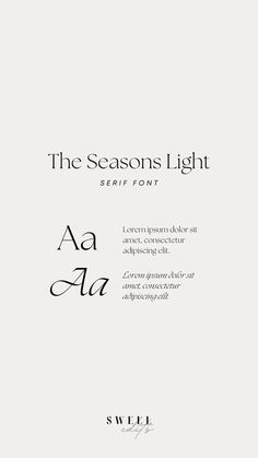 Serif Font - The Seasons Light Mises En Page Design Graphique, Calligraphy Lessons, Light Font, Trendy Fonts, Modern Serif Fonts, Fonts Typography, Aesthetic Fonts, Best Free Fonts