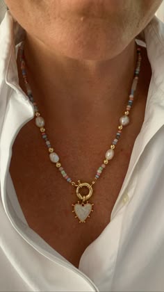 This necklace is handmade by Sonja. Chunky baroque pearls on pastelpeaded necklace with big clasp. Beautiful cultivated paerls with miyuki beads and czech beads, 22k gold plated clasp. Length of the necklace is 49cm (including the clasp) + 2cm charm. Please choose the color of the heart charm. Jewelry Accessories Ideas, Jewelry Lookbook, Miyuki Beads, Girly Jewelry, Bijoux Diy, Czech Beads, Dream Jewelry, Jewelry Inspo, Summer Jewelry