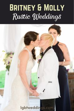 a bride and groom kissing at their wedding ceremony