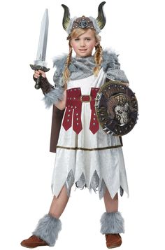 Dress; Cape; Belt; Fingerless gloves; Half helmet; Weapon not included Valorous Viking Warrior Girl Child Costume Product Description: Dress Cape Belt Fingerless gloves Half helmet Weapon not included Manufacturer’s size chart is provided for reference only. Not all costumes are available in all sizes. Returns: To conduct a return, please open a return request through eBay. You will then receive return instructions. Most returns are processed within 1 week from the day we get it back. You will r Viking Girl Costume, Viking Halloween Costume, Viking Girl, Vikings Halloween, Mighty Girl, Warrior Costume, California Costumes, Viking Helmet, Half Helmets