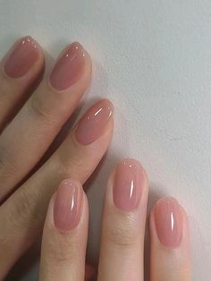 24pcs short square extremely simple, pure, bare skin, pure color, glossy painted nail patch+1 piece of jelly glue+1 file strip | SHEIN USA Nail Inspo Round Nails, Natural Gelish Nails, Short Neutral Summer Nails, Dainty French Manicure, Round Nude Acrylic Nails, Simple Bridesmaid Nails, Bridesmaid Nails Pink, Natural Gel Manicure, Poly Nails