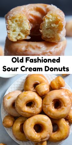 old fashioned sour cream donuts on a plate