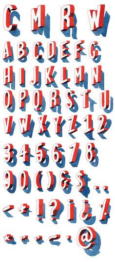 the letters and numbers are made out of red, white and blue paper with different shapes