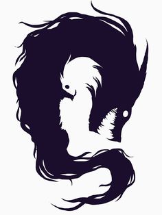 the silhouette of a woman's head with long hair and an eagle on it