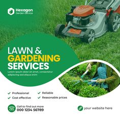 lawn and gardening services flyer template