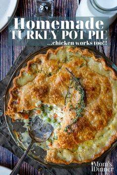 the cover of homemade turkey pot pie