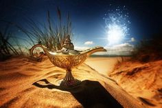 size: 24x16in Photographic Print: Magic Lamp in the Desert from the Story of Aladdin with Genie Appearing in Blue Smoke Concept for W by Flynt : Magical Lamp, Japanese Doctor, Wish Spell, Spaghetti Monster, Flying Spaghetti Monster, Today's Horoscope, Free Daily Horoscopes, Genie Aladdin, Genie Lamp