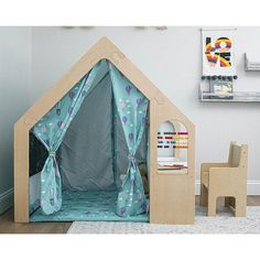 a child's play house made out of cardboard