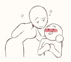 a drawing of a person holding a baby in their arms with the caption,