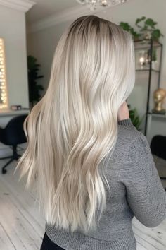 45 Blonde Hair Color Ideas That Will Make You Look Like a Total Bombshell - Flo's Blog Platinum Blonde With Shadow Root, Blonde With Shadow Root, Icy Platinum Blonde Hair, Light Blonde Balayage, Blonde Ideas