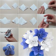 how to make origami flowers out of paper