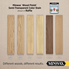 several different types of wood finishes and colors