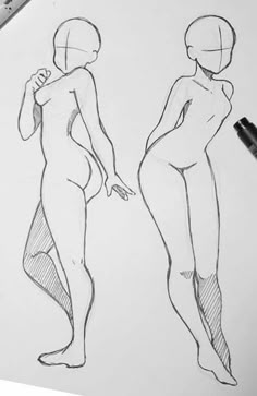 a drawing of two people standing next to each other