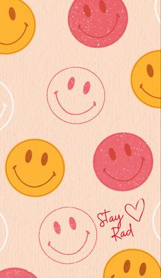 an image of some smiley faces on a pink background